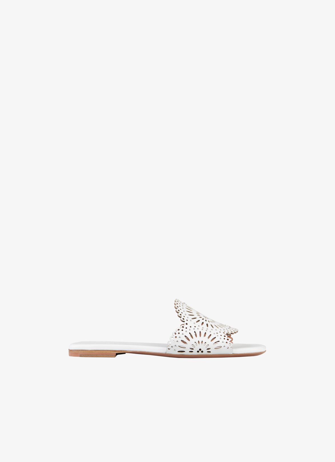 Leather flat mules ALAÏA WHITE LEATHER FLAT MULES